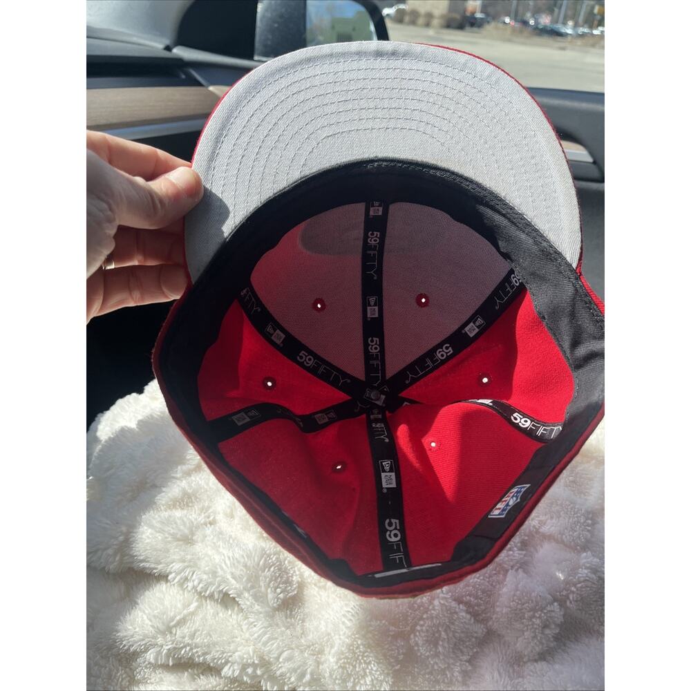 San Francisco 49ers Hat Cap Fitted Size 7 5/8 Red NFL Logo New Era 59fifty - Picture 8 of 8